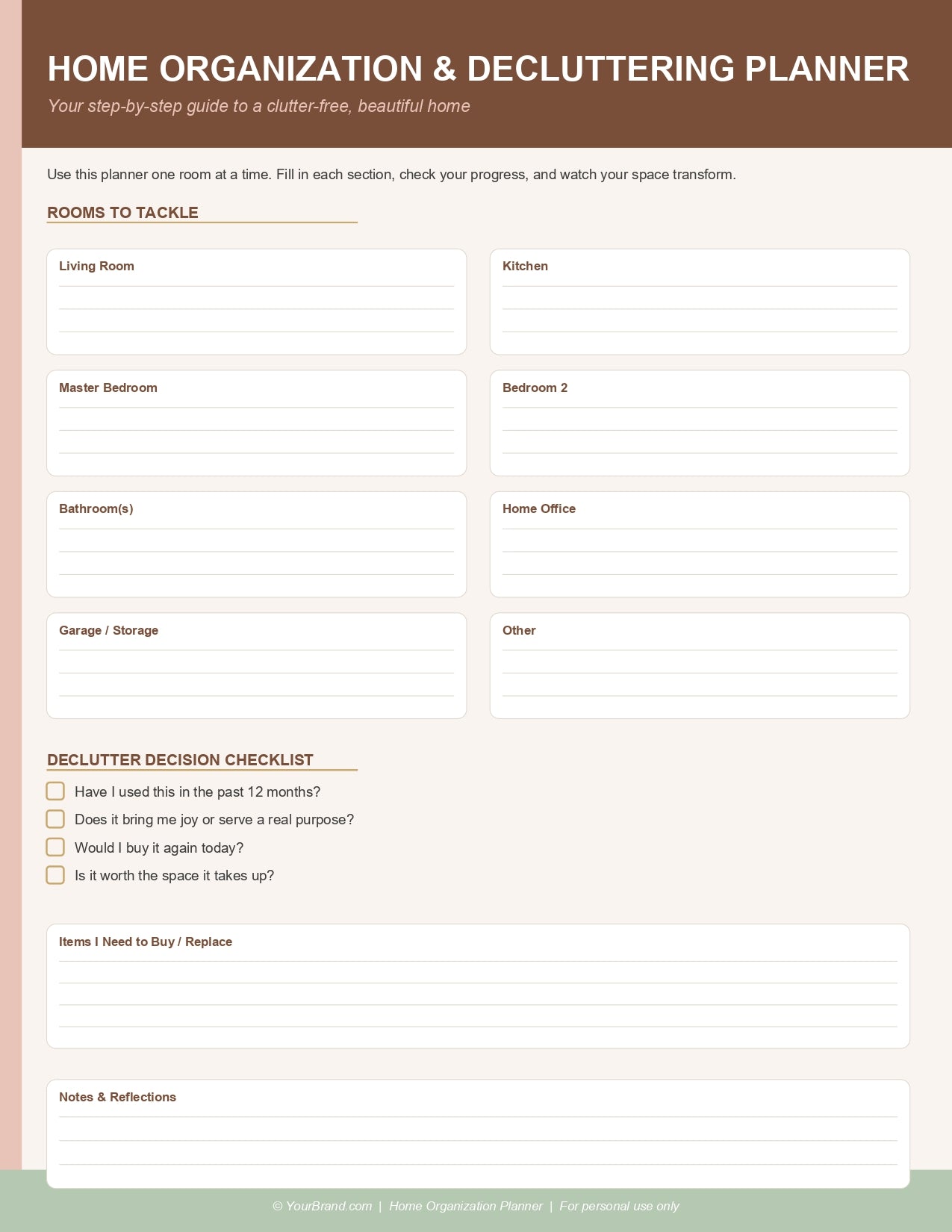 Template: Home Organization & Decluttering Planner
