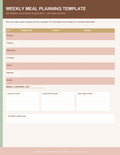Template: Weekly Meal Planning Template